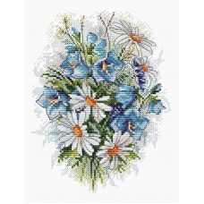 Набор для вышивания крестом Луговые цветы, 18x15, Жар-Птица (МП-Студия)