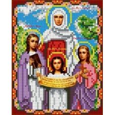 Ткань для вышивания бисером Святые Вера, Надежда, Любовь, 13x16, Каролинка