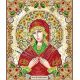 Ткань для вышивания бисером Пресвятая Богородица Семистрельная в жемчуге и кристаллах, 20x25, Благовест