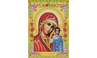 Ткань для вышивания бисером Богородица Казанская, 29x39, Конек