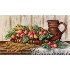Набор для вышивания крестом Натюрморт с райскими яблочками, 42x24, МП-Студия