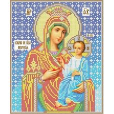 Ткань для вышивания бисером Богородица Иверская, 19x23, Каролинка