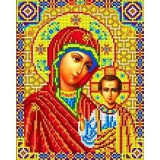Ткань для вышивания бисером Богородица Казанская, 18,5x23, Каролинка