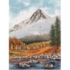 Набор для вышивания крестом Осень в горах, 25x35, Овен