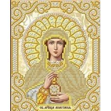 Ткань для вышивания бисером Святая Анастасия в жемчуге и золоте, 14x17, Благовест