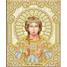 Ткань для вышивания бисером Святая Надежда в жемчуге и золоте, 14x17, Благовест