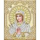Ткань для вышивания бисером Пресвятая Богородица Умягчение злых сердец в жемчуге и золоте, 14x17, Благовест