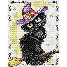 Набор для вышивания крестом Очарование черной кошки, 18x14, Жар-Птица (МП-Студия)