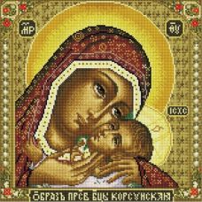 Алмазная мозаика Икона Божией матери Корсунская, 40x40, полная выкладка, Белоснежка