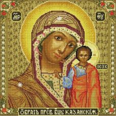 Алмазная мозаика Икона Божией матери Казанская, 40x40, полная выкладка, Белоснежка