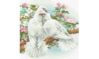 Алмазная мозаика Белые голуби, 30x30, полная выкладка, Риолис