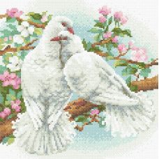 Алмазная мозаика Белые голуби, 30x30, полная выкладка, Риолис