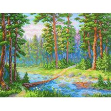 Рисунок на канве Лесная речка, 40x50 (30x40), МП-Студия, СК-070