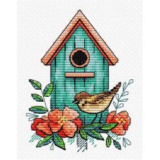 Набор для вышивания крестом Воробьиный дом, 11x8, Жар-Птица (МП-Студия)