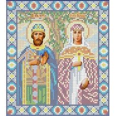 Набор для вышивания бисером Святые Петр и Феврония, 17,5x20, Каролинка