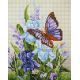 Алмазная мозаика Бабочка на ирисах, 20x25, полная выкладка, Белоснежка
