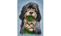 Алмазная мозаика на магнитной основе Верные друзья, 20x28, полная выкладка, Вышиваем бисером