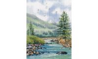 Набор для вышивания крестом Алтай. Река Кучерла, 25x35, Овен