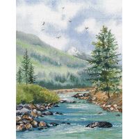 Набор для вышивания крестом Алтай. Река Кучерла, 25x35, Овен