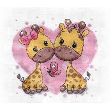 Набор для вышивания крестом Влюбленные жирафики, 15x15, Овен