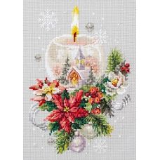Набор для вышивания крестом Рождественская свеча, 16x23, Чудесная игла