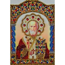 Набор для вышивания хрустальными камнями Святой Николай Чудотворец, 17,5x25, Хрустальные Грани
