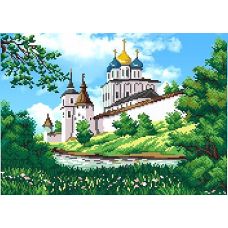 Рисунок на габардине Вид на монастырь, 40x50 (25x35), МП-Студия, Г-107