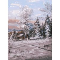 Картина по номерам Зимний день, 30x40, Белоснежка