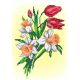 Набор для вышивания крестом Букет нарциссов и тюльпанов, 16x21 (21x30), МП-Студия