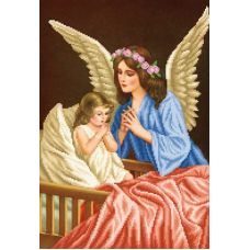 Ткань для вышивания бисером Ангел хранитель, 39x27, Магия канвы