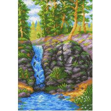 Рисунок на канве Лесной водопад, 40x30 (30x20), МП-Студия, СК-078