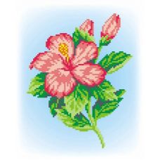 Набор для вышивания крестом Розовый цветок, 16x20 (21x30), МП-Студия