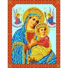 Ткань для вышивания бисером Богородица Страстная, 28x37, Каролинка