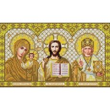 Ткань для вышивания бисером Триптих в золоте, 20x25, Благовест