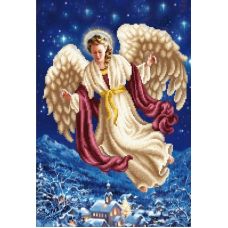 Ткань для вышивания бисером Ангел над городом, 39x27, Магия канвы
