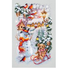 Набор для вышивания крестом Веселая зима, 17x27, Чудесная игла