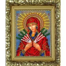 Набор для вышивания с рамкой Богородица Семистрельная, 9,5x12,5, Вышиваем бисером