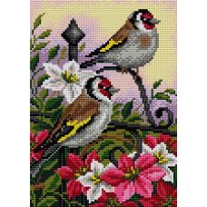 Алмазная мозаика на магнитной основе Птицы в саду, 20x28,5, полная выкладка, Вышиваем бисером