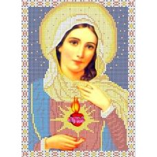 Ткань для вышивания бисером Святое Сердце Марии, 18x24,5, Каролинка
