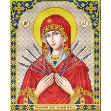 Ткань для вышивания бисером Пресвятая Богородица Семистрельная, 20x25, Благовест