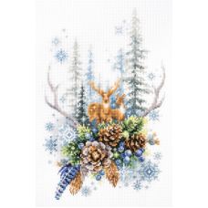 Набор для вышивания крестом Дух зимнего леса, 17x27, Чудесная игла