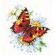 Набор для вышивания крестом Бабочка и ромашка, 17x18, Чудесная игла