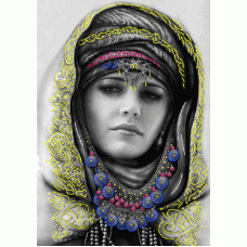 Схема Принт для вышивки бисером Портрет восточной женщины, 30x40, Вышиваем бисером