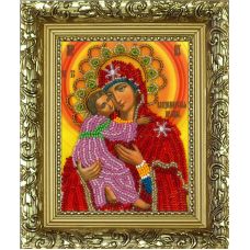 Набор для вышивания с рамкой Владимирская Богородица, 9,5x12,5, Вышиваем бисером