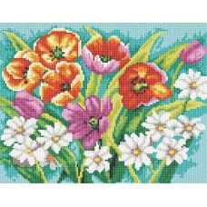 Алмазная мозаика Прекрасные цветы, 30x40, полная выкладка, Белоснежка