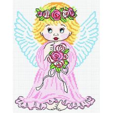 Набор для вышивания крестом Ангел в розовом , 20x27, МП-Студия