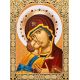 Мозаика стразами Икона Владимирская Богородица, 30x40, полная выкладка, Алмазная живопись