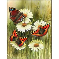 Мозаика стразами Бабочки, 30x40, полная выкладка, Алмазная живопись