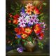 Мозаика стразами Цветочное ассорти, 40x50, полная выкладка, Алмазная живопись