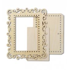 Декоративная рамка деревянная прямоугольная, 23x18 (15x10), Овен